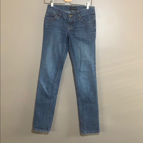 straight cut blue jeans